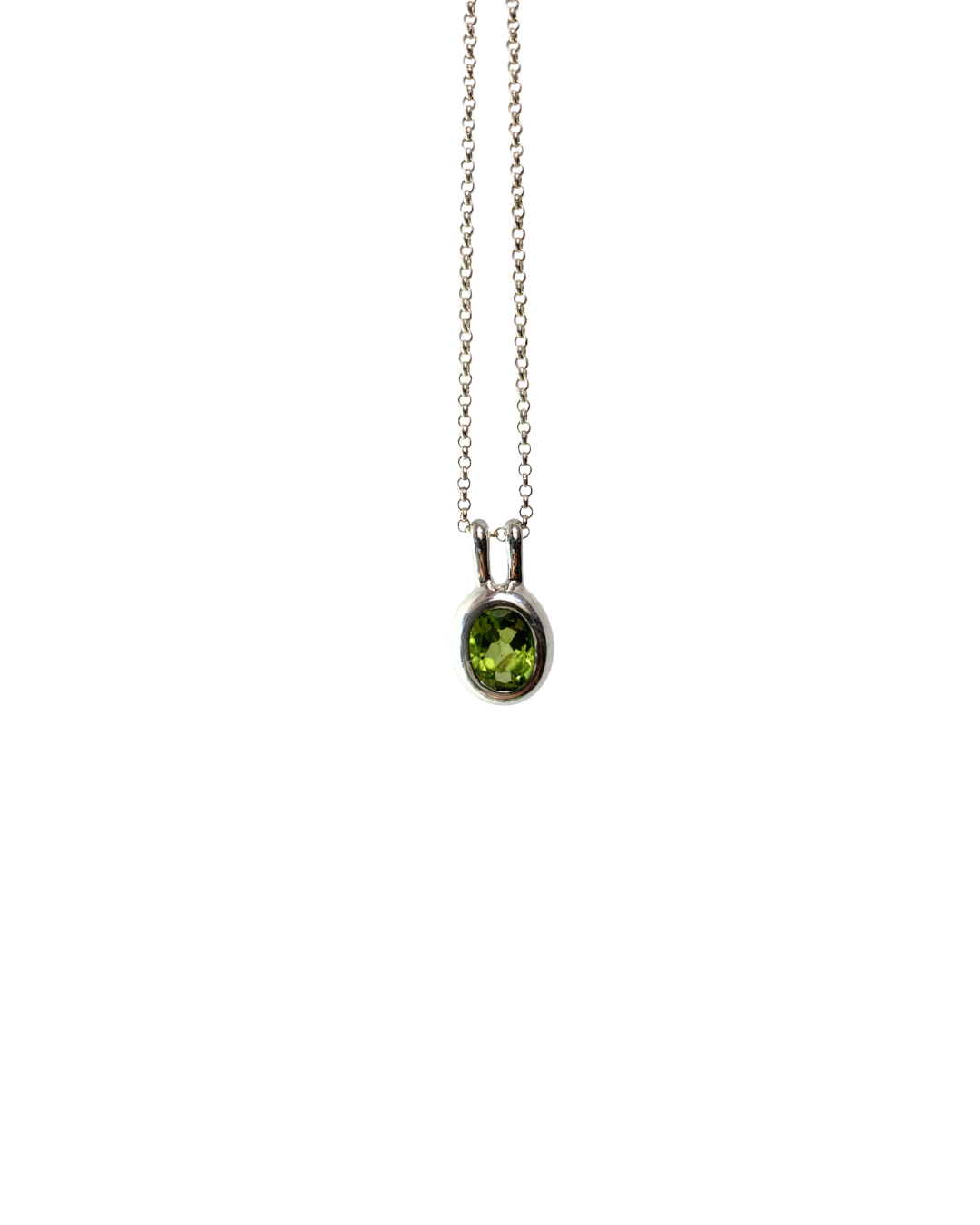 Peridot Facetted Sterling Silver Pendant