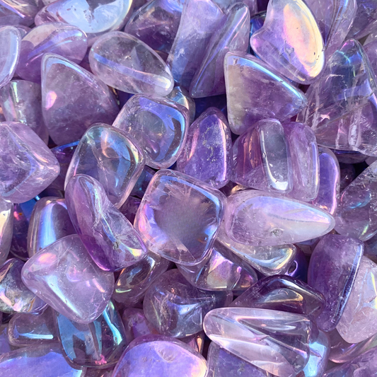 Quartz, Amethyst Rainbow Tumbled Stones - Free Form