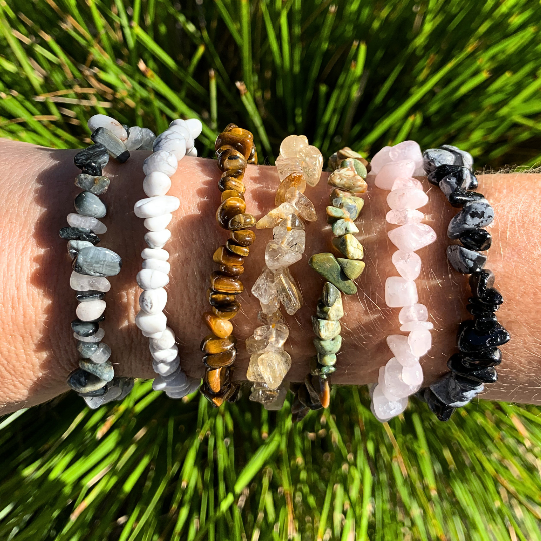Quartz, Rutilated Chip Bracelet