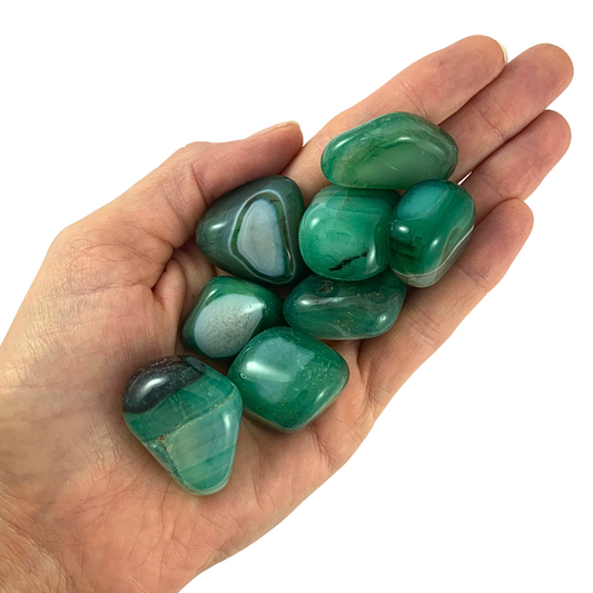 Agate, Green Tumbled Stones - Rounded Free Form
