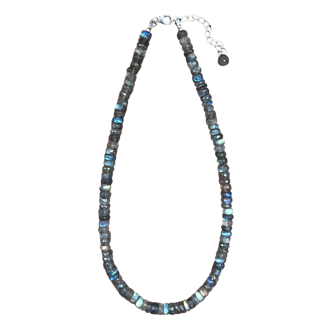 Labradorite AA Faceted Sterling Silver Necklaces