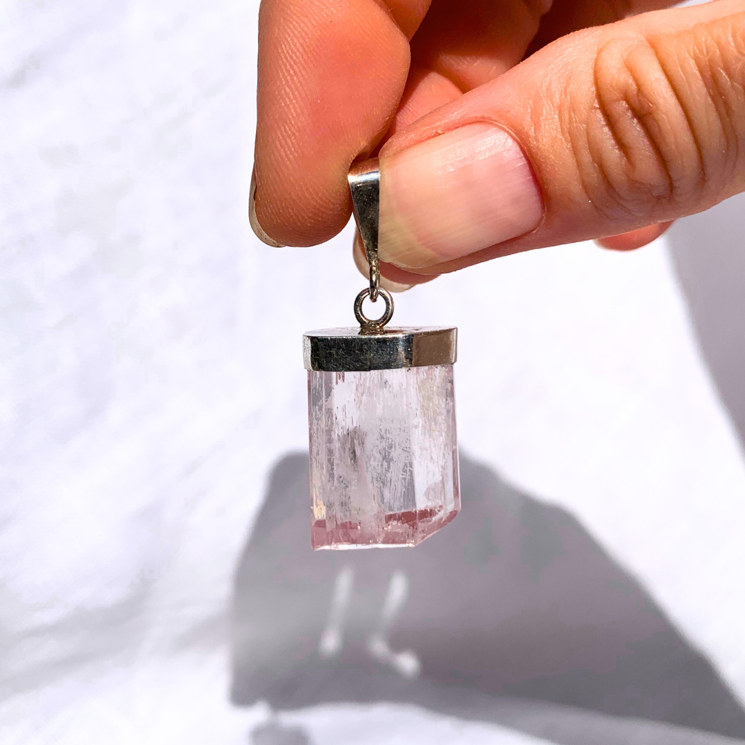 Kunzite Pendant Sterling Silver SALE 30% OFF