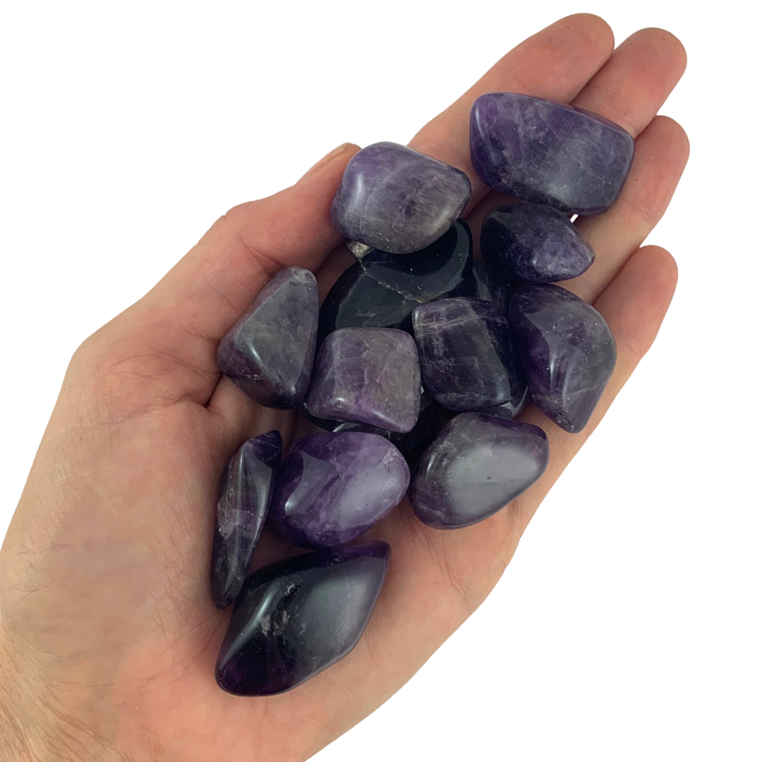 Amethyst, Dark Tumbled Stones - Rounded Free Form