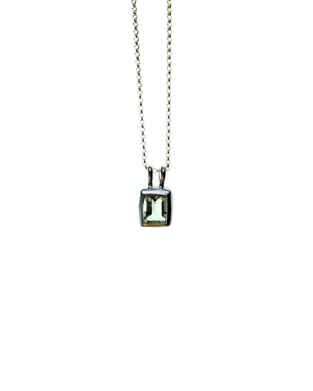 Prasiolite Facetted Sterling Silver Pendant