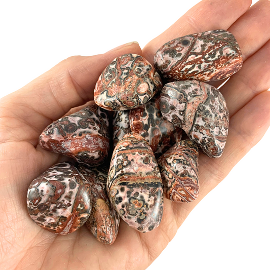 Jasper, Pink Leopardskin Tumbled Stones - Rounded Free Form