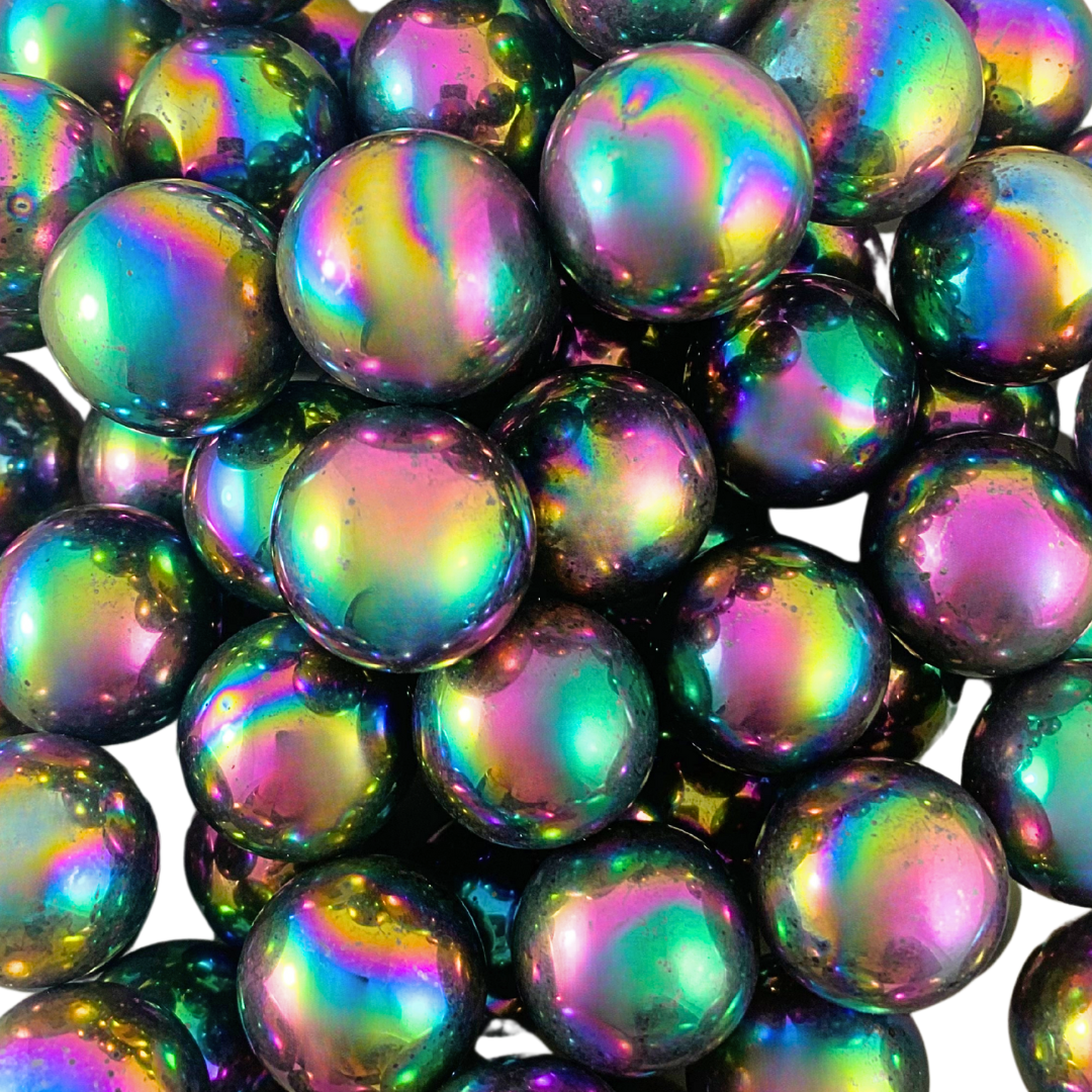 Hematite, Rainbow Magnetic Tumbled Stones - Spheres