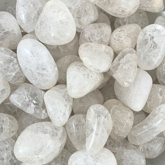 Quartz, Crackle Tumbled Stones - Rounded Free Form