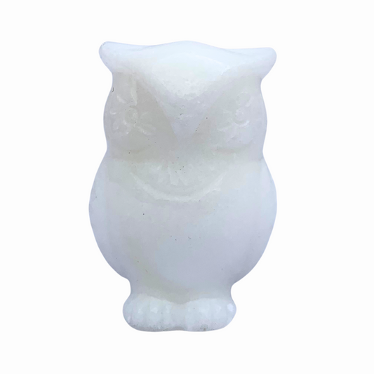 White Jade Owl Carving