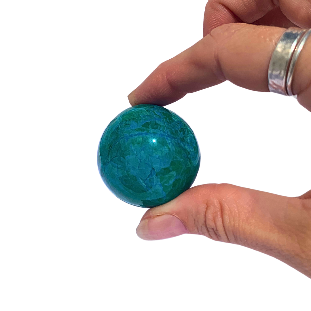 Howlite, Chrysocolla Spheres
