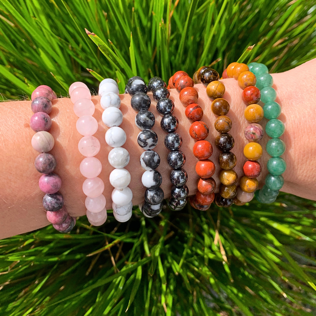 Jasper, Poppy Round Bead Bracelet