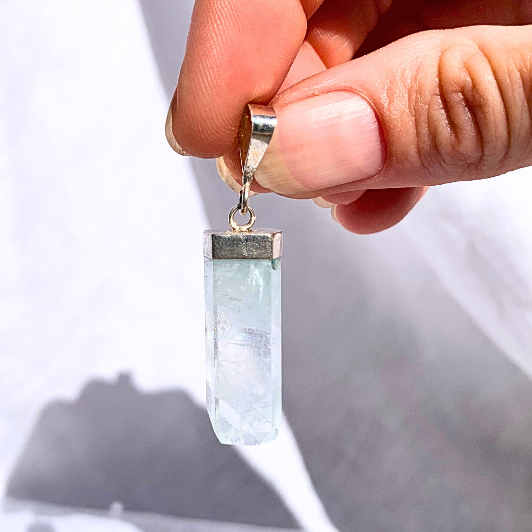 Aquamarine Pendant Sterling Silver SALE 30% OFF