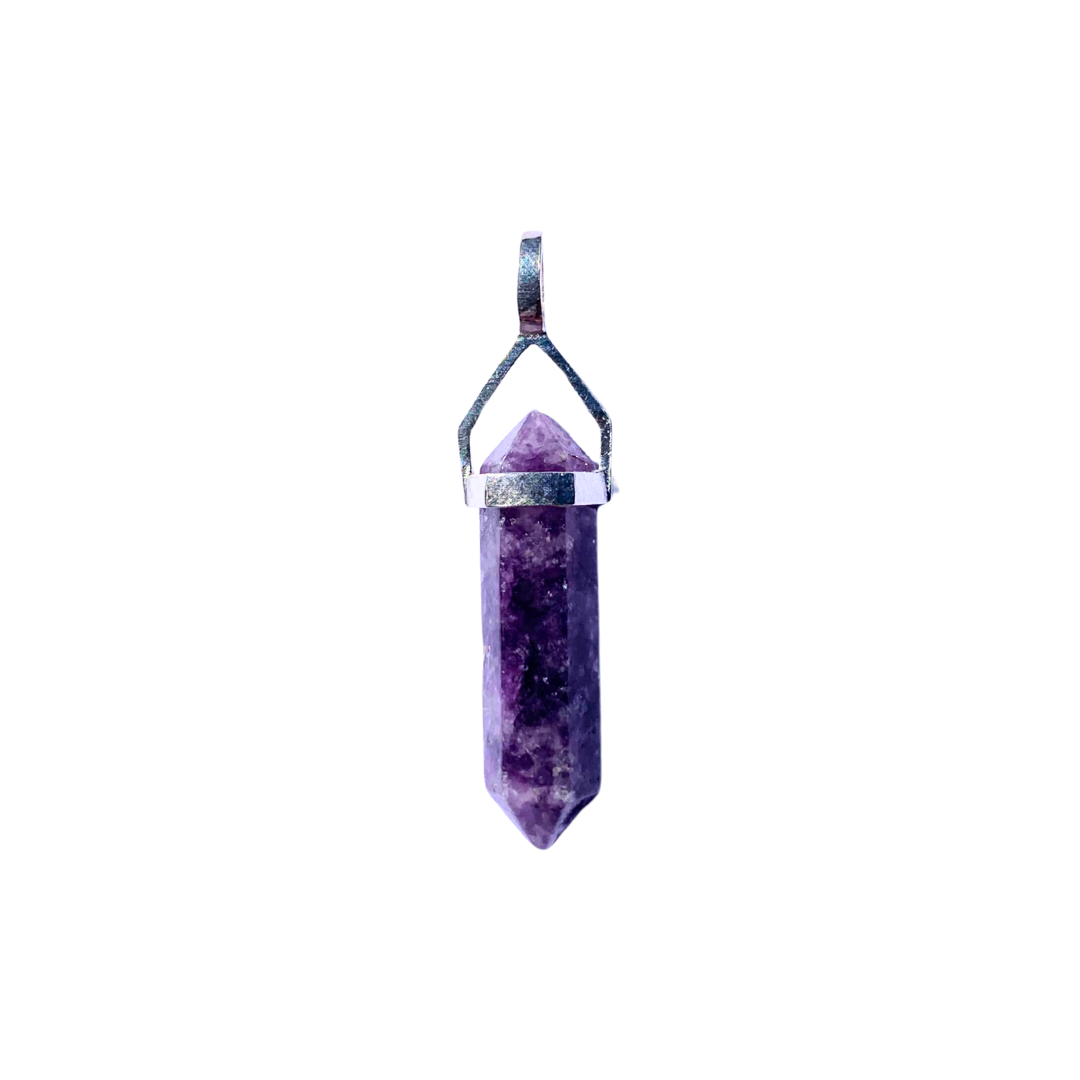 Lepidolite Double Terminated Pendants - Sterling Silver