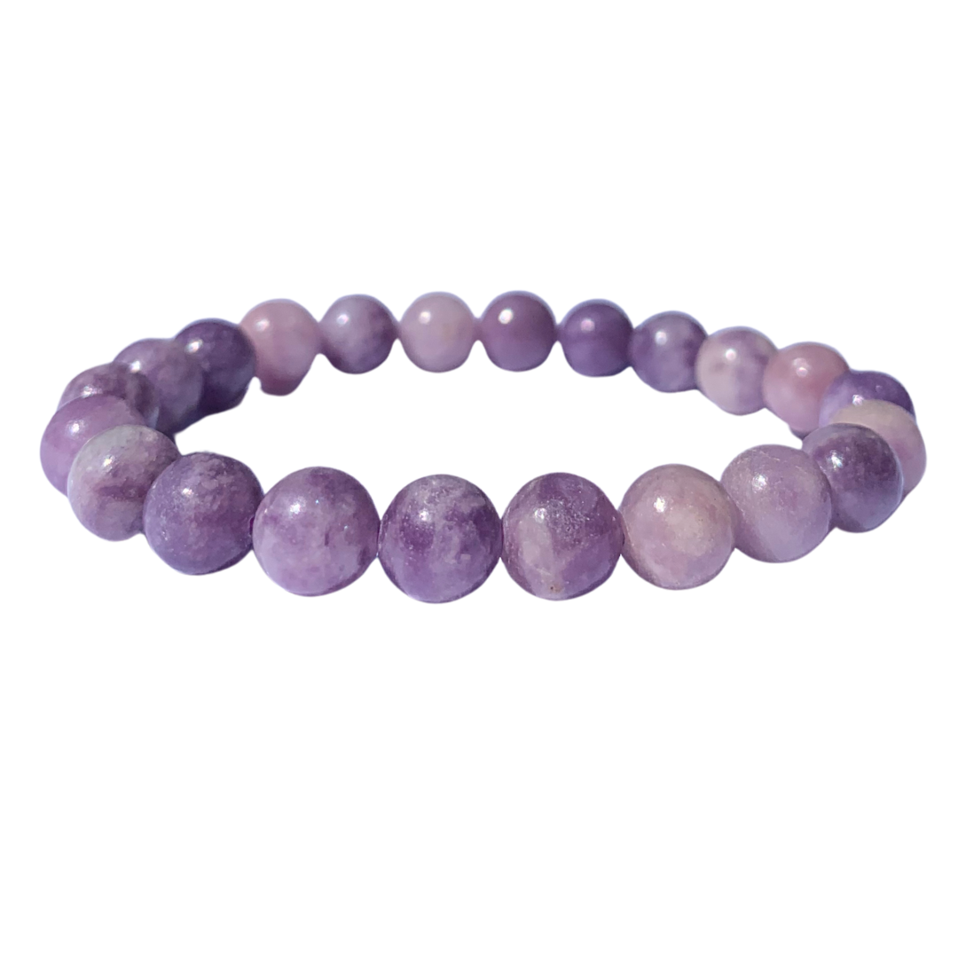 Lepidolite, Light round bead Bracelet