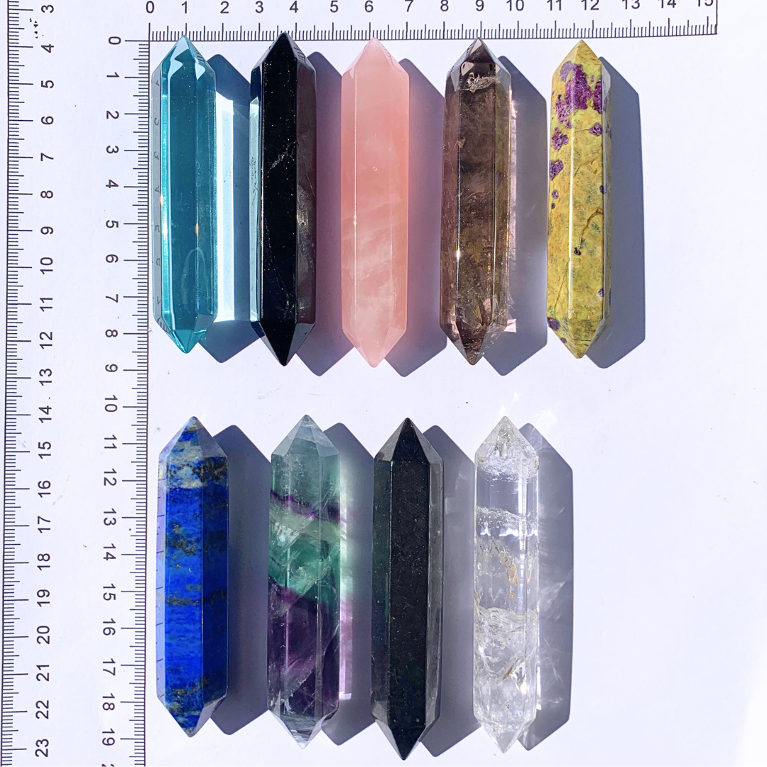 Stichtite In Serpentine (Atlantisite) Wands - Double Terminated