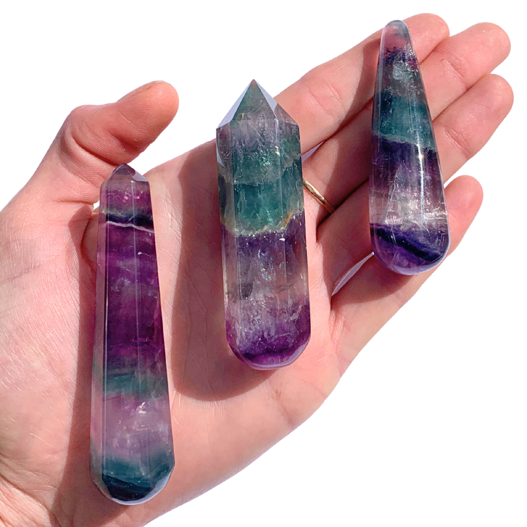 Fluorite, Rainbow Wands - Tapered