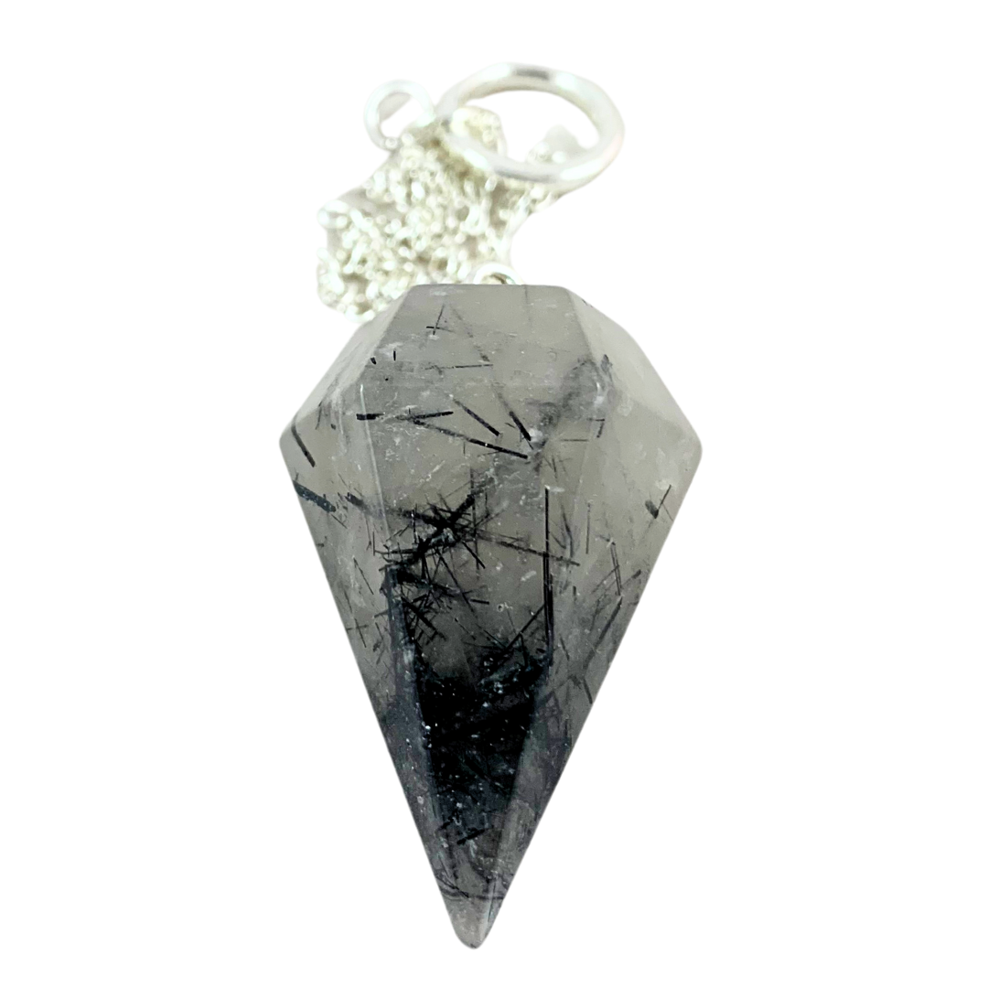 Quartz, Black Tourmaline In Pendulum