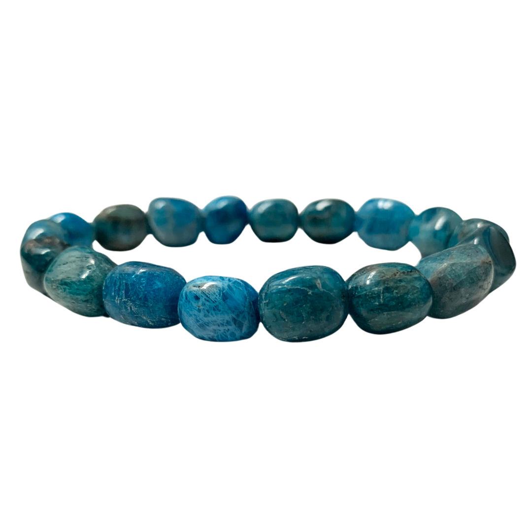 Blue Apatite Tumbled Stone Bracelet