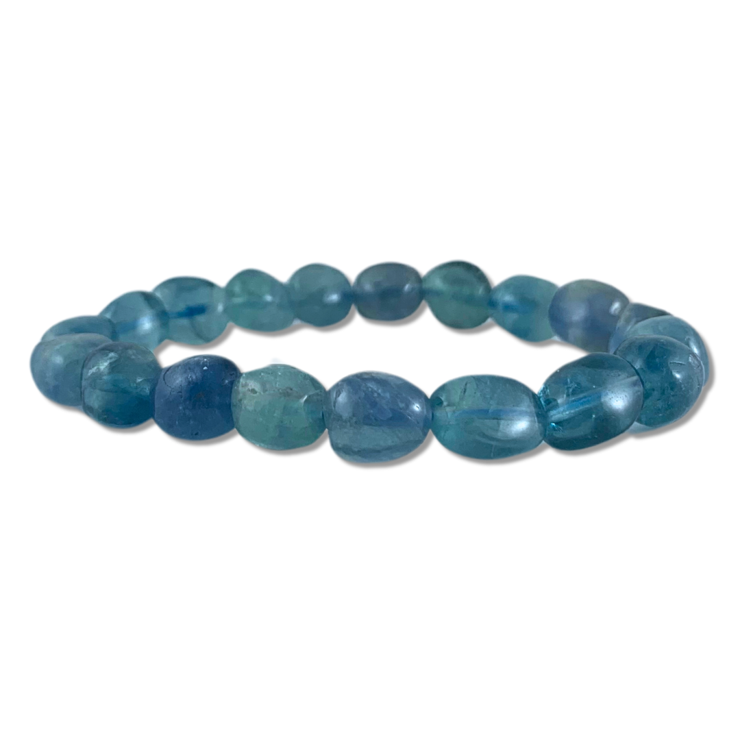 Fluorite, Blue Tumbled Stone Bracelet