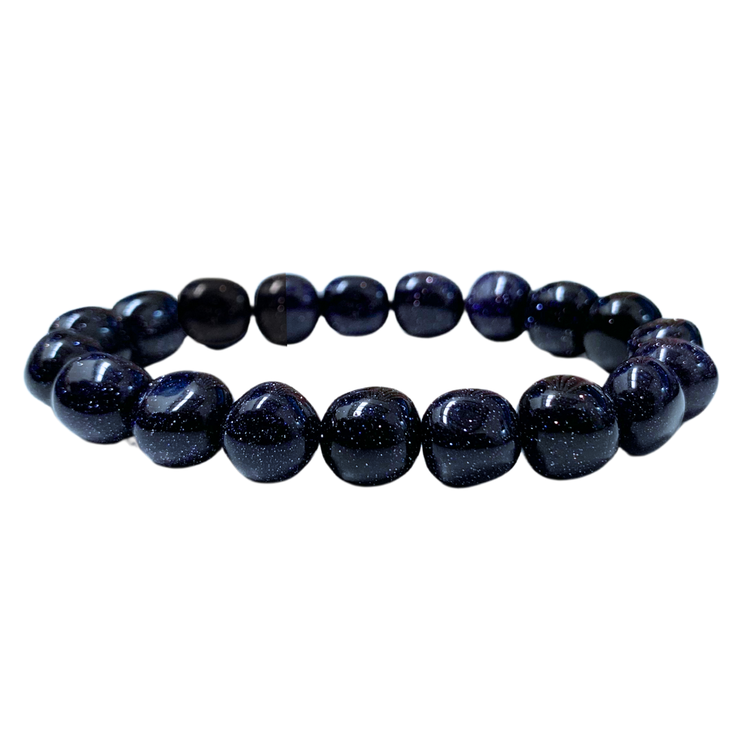 Goldstone, Blue Tumbled Stone Bracelet