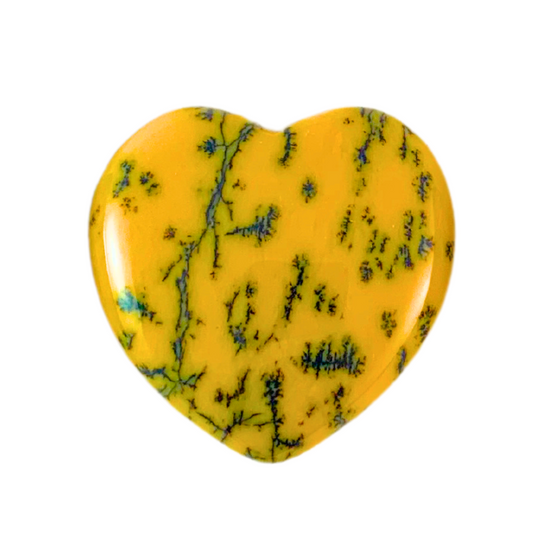Yellow Dendritic Opal Heart