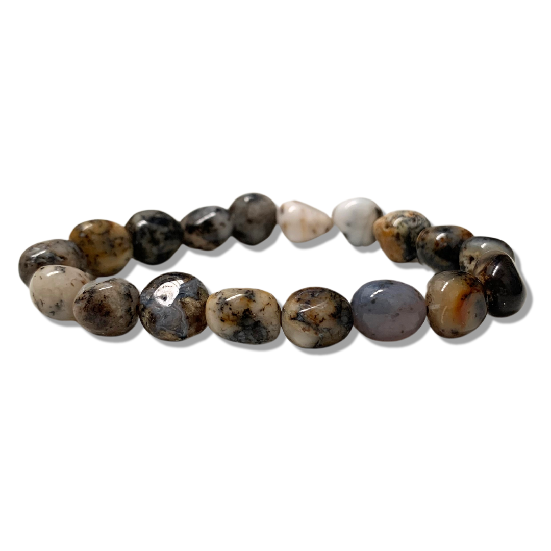 Agate, Dendritic Tumbled Stone Bracelet