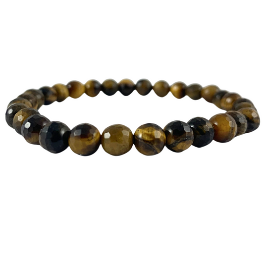 Tiger Eye, Gold Facetted Bracelets