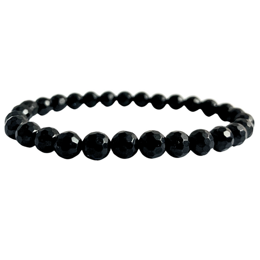 Tourmaline, Black Facetted Bracelets
