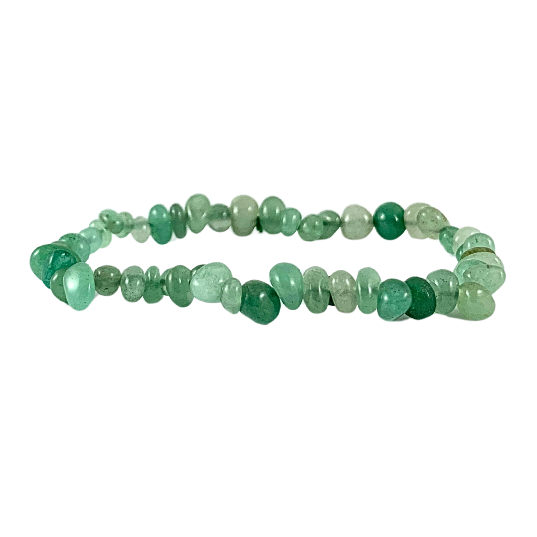 Aventurine, Green Chip Bracelets - Rounded