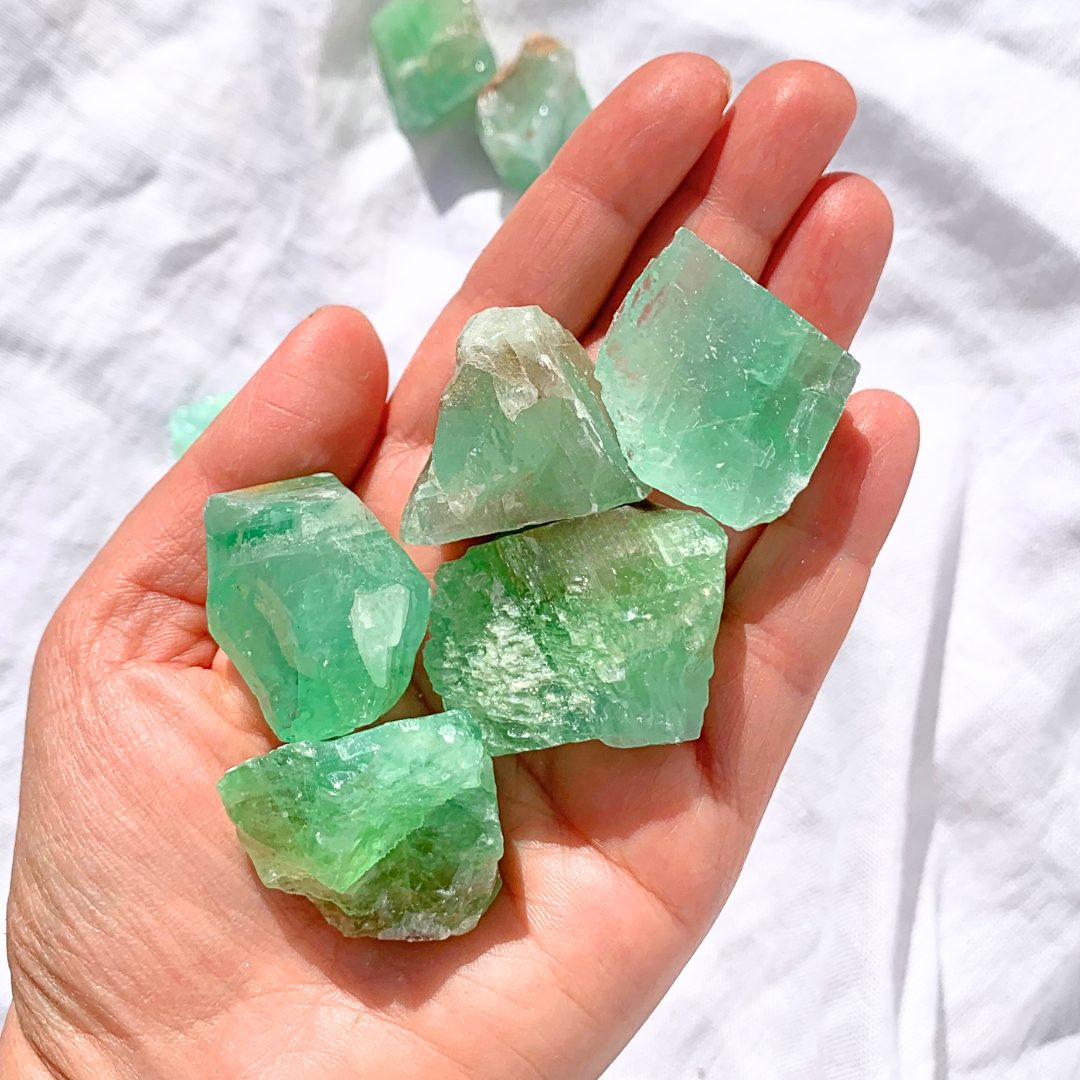 Green Calcite Rough Stones