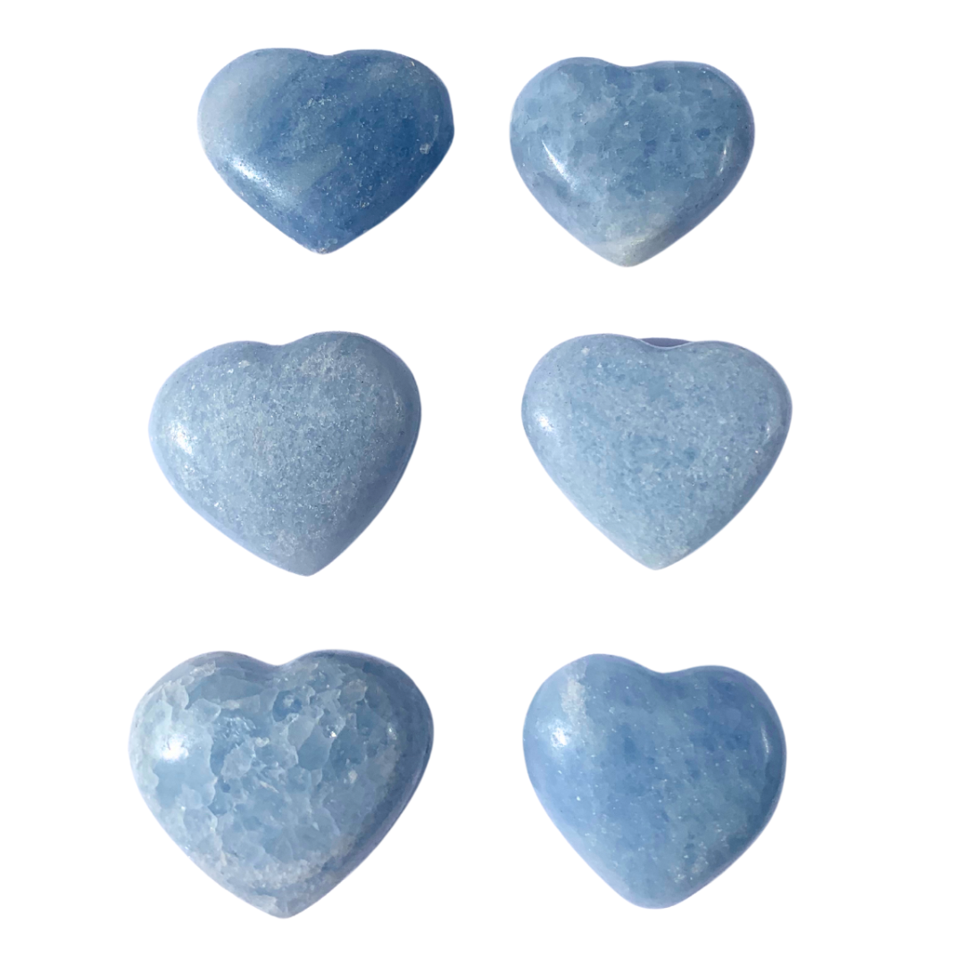 Blue Calcite Hearts