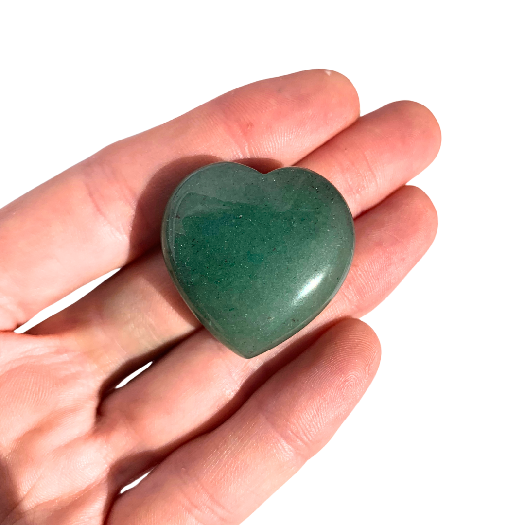 Green Aventurine Hearts