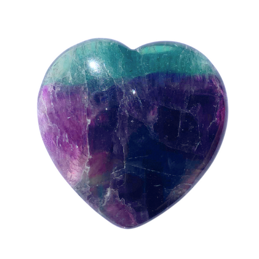 Rainbow Fluorite Hearts - 40mm