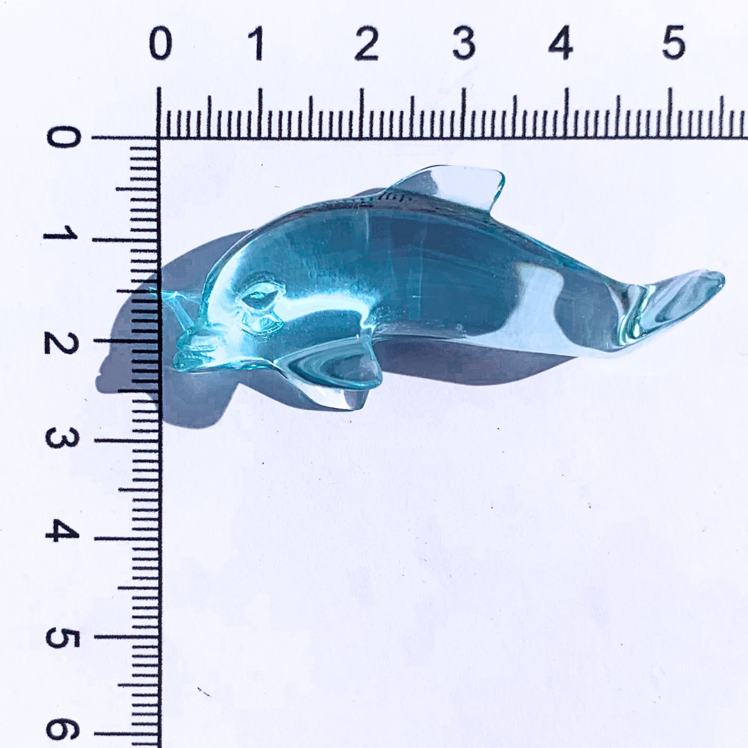 Dolphin Carving - Light Blue Obsidian Large