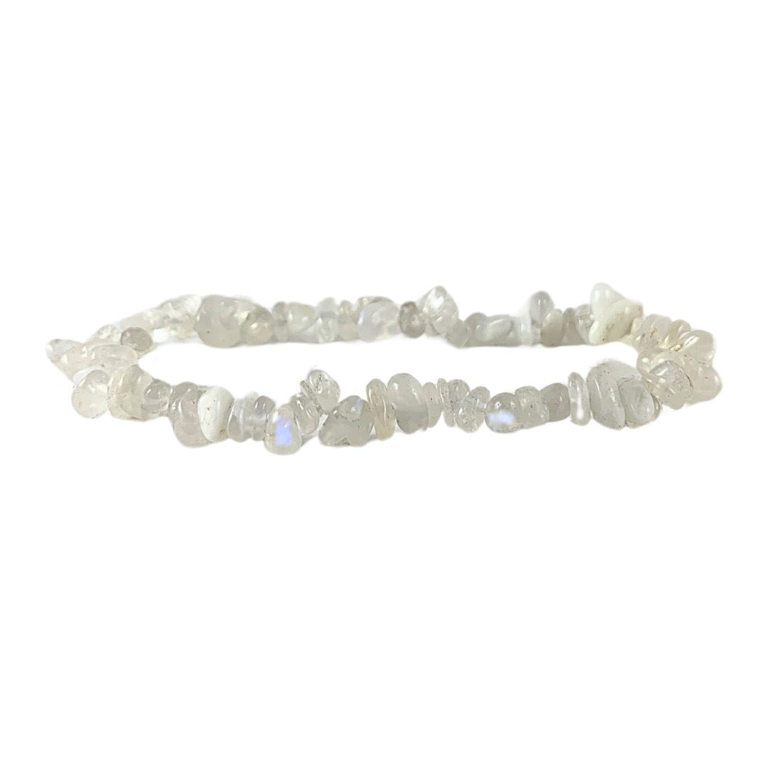 Rainbow Moonstone Rounded Chip Bracelet