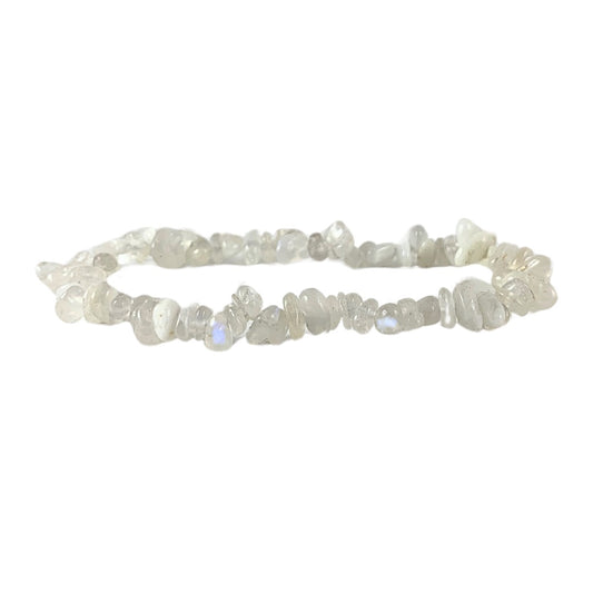 Rainbow Moonstone Rounded Chip Bracelet