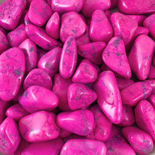 Howlite, Pink Tumbled Stones - Rounded Free Form