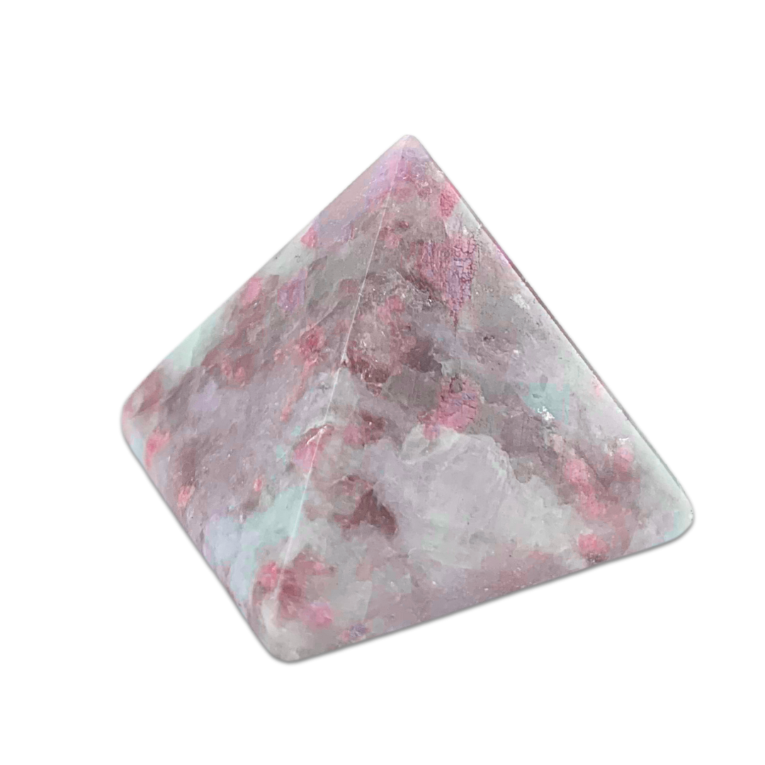 Quartz, Pink Tourmaline In Pyramid