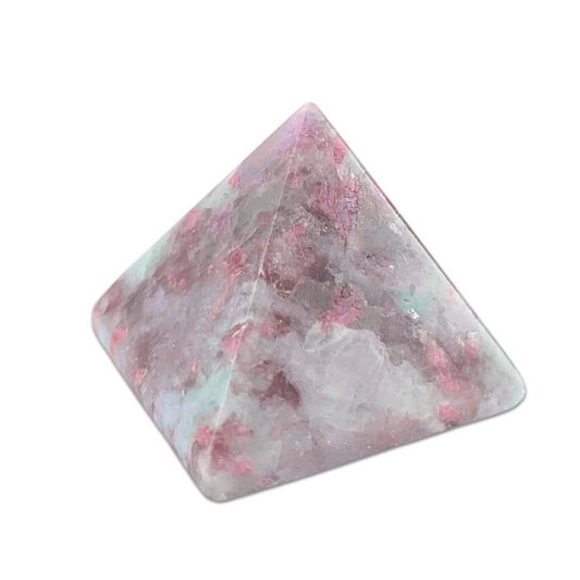 Quartz, Pink Tourmaline In Pyramid
