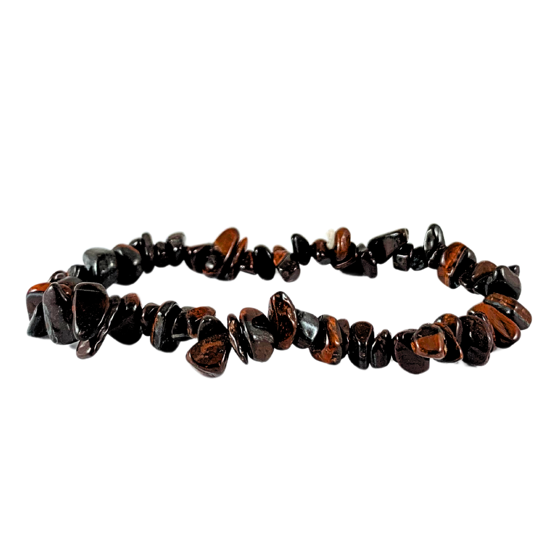 Tiger Eye, Red Chip Bracelet