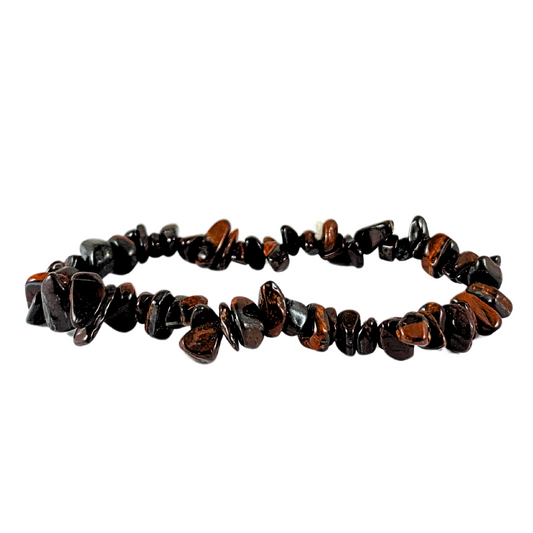 Tiger Eye, Red Chip Bracelet