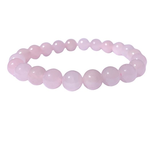 Quartz, Rose Round Bead Bracelet