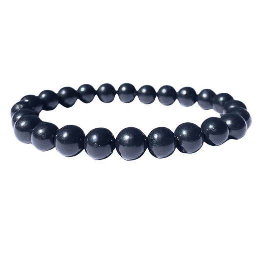 Shungite Round Bead Bracelet