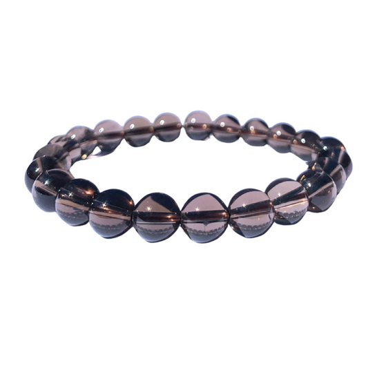 Quartz, Smokey Round Bead Bracelet