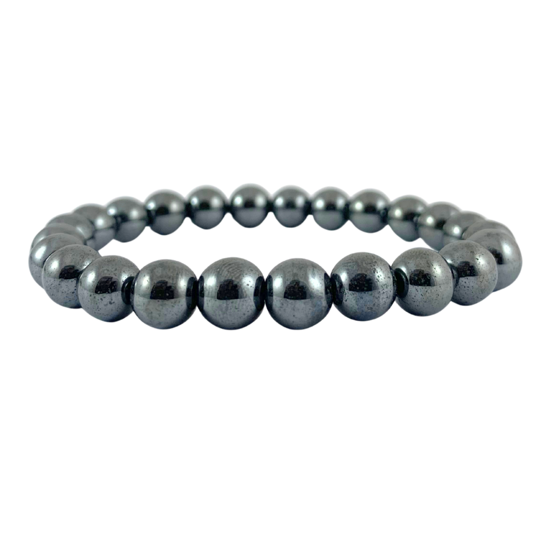 Hematite Round Bead Bracelet