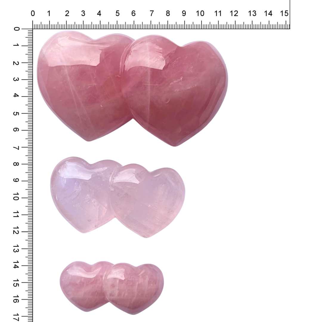 Quartz, Rose DUO Hearts - 60mm