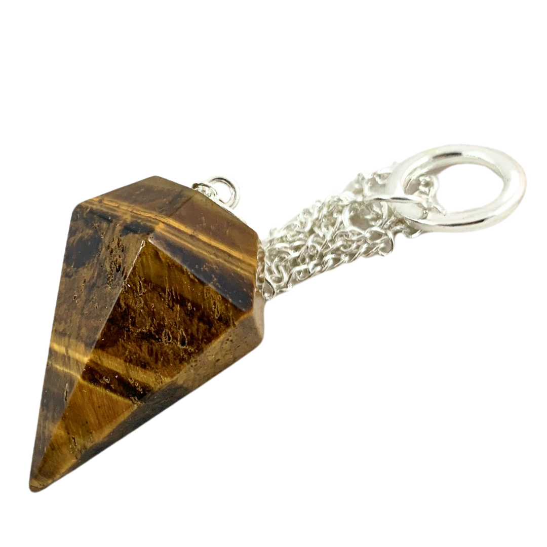 Tiger Eye, Gold Pendulum