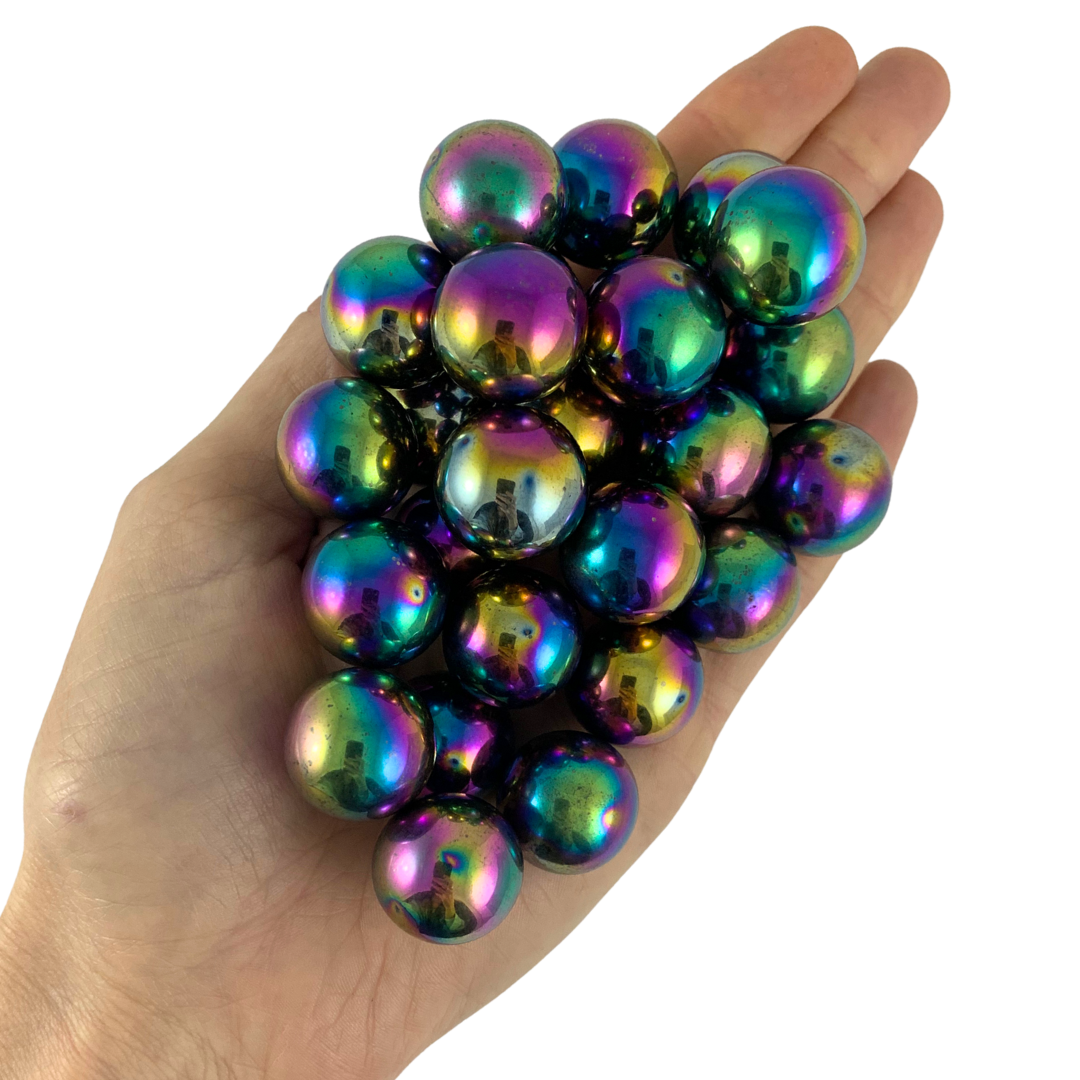 Hematite, Rainbow Magnetic Tumbled Stones Spheres