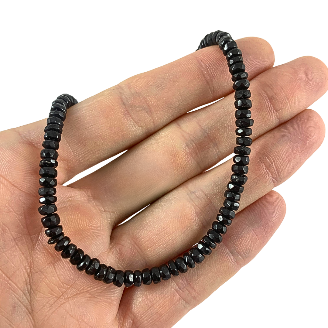 Black Tourmaline Faceted Sterling Silver Necklaces