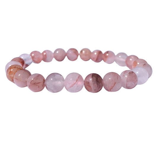 Quartz, Strawberry round bead Bracelet