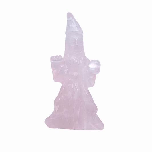 Rose Quartz Wizard Carving